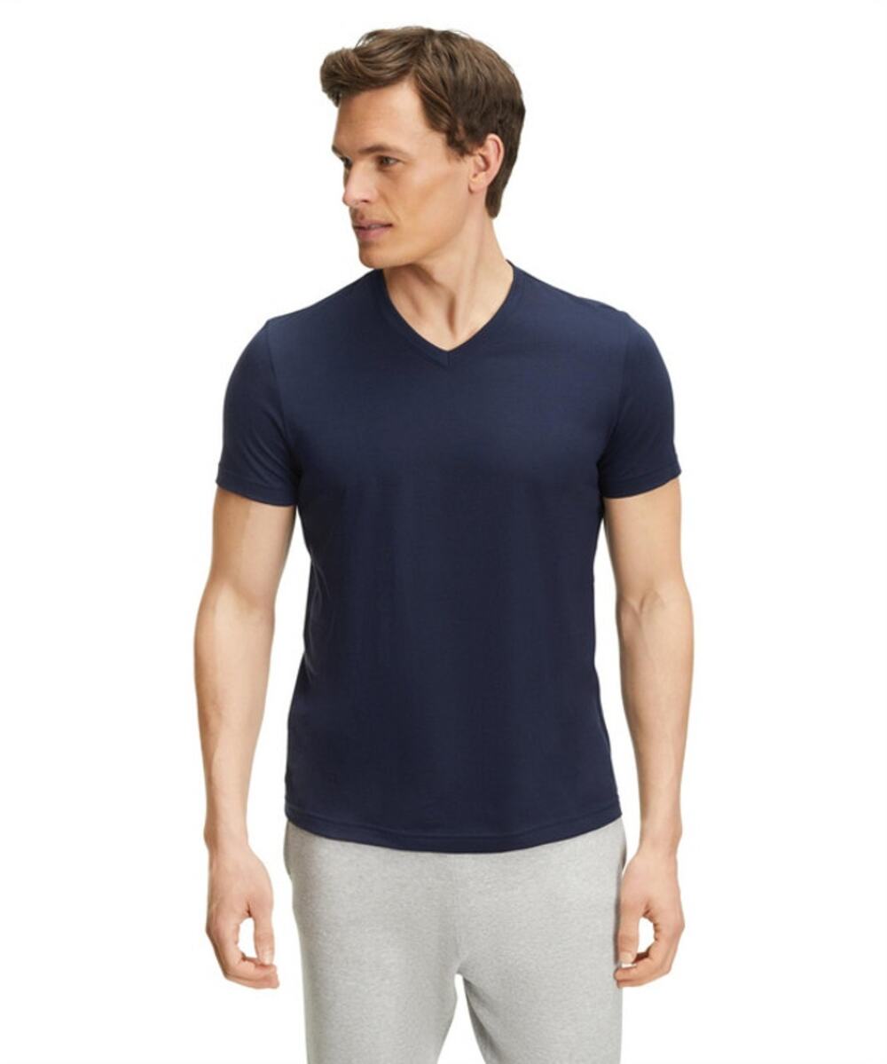 Handværk T-Shirt Men's Medium Navy Pima Cotton V-Neck Short Sleeve Pullover Tee